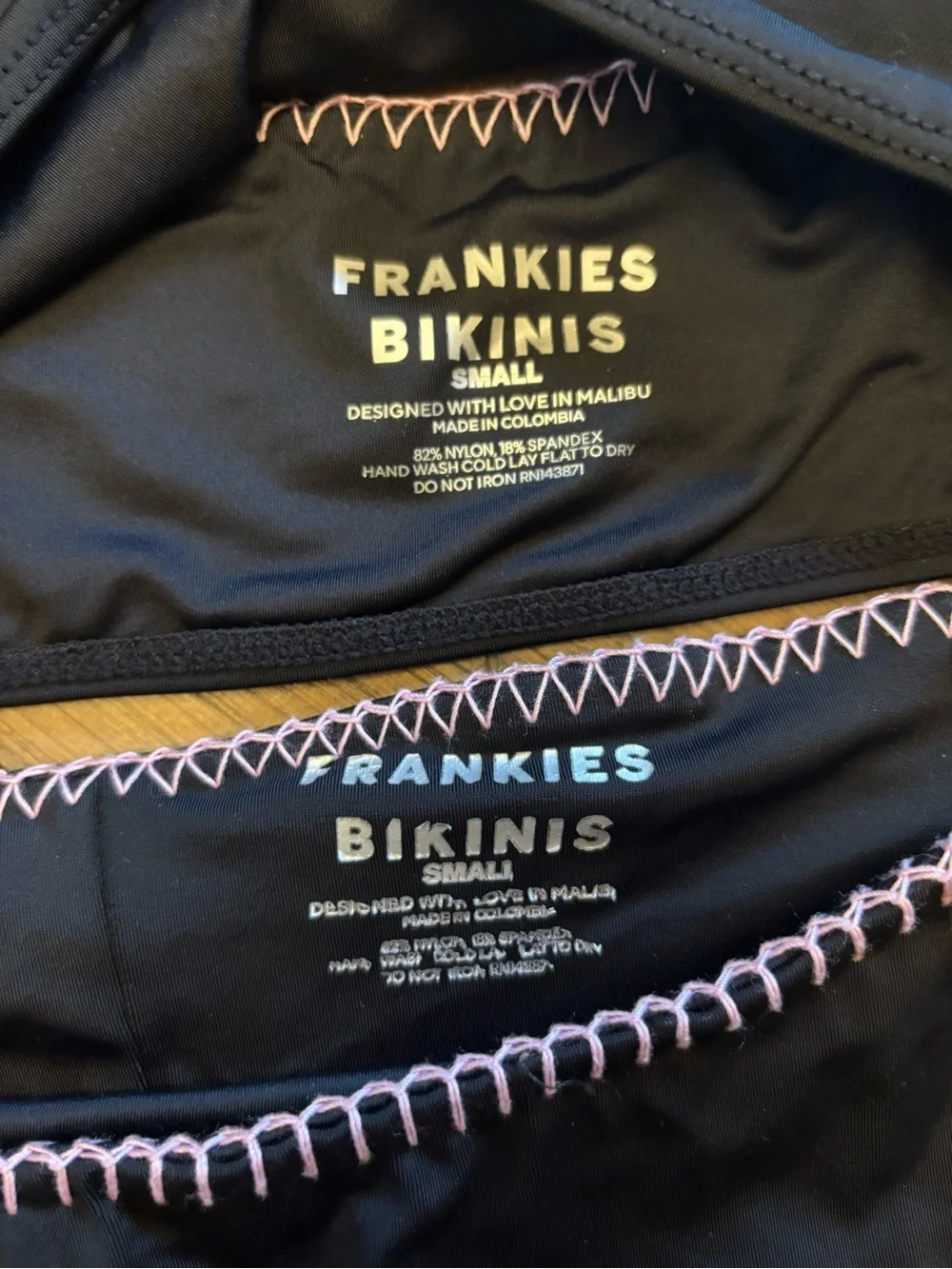 Frankie’s bikini sea fairy black embroidered bikini set
